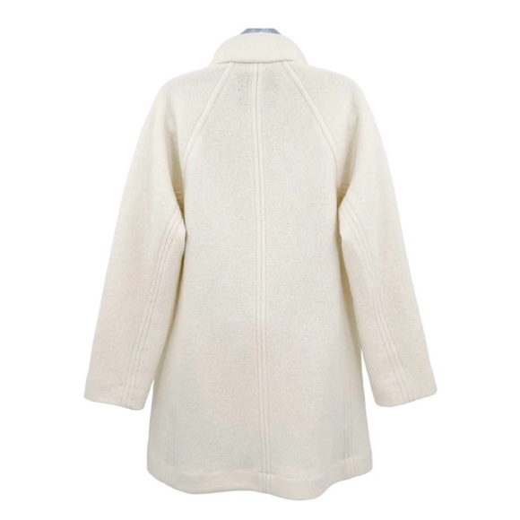 New J.Crew Swingy Mockneck Italian Boiled Wool Ivory Cream Coat Winter Jacket M - Picture 4 of 10